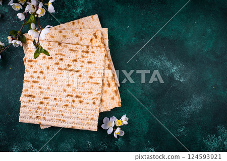 Traditional Jewish bread matzo for Passover Traditional Jewish bread matzo for Passover 124593921