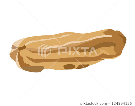 Vector isolated illustration of a custard cake on a white background. 124594136
