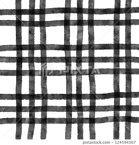 Black Plaid Gingham Hand Drawn Background Pattern Overlay Black Plaid Gingham Hand Drawn Background Pattern Overlay 124594307