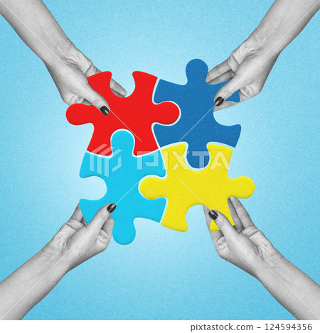 World Autism Awareness Day Concept Collage Illustration 124594356