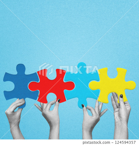 World Autism Awareness Day Concept Collage Illustration 124594357