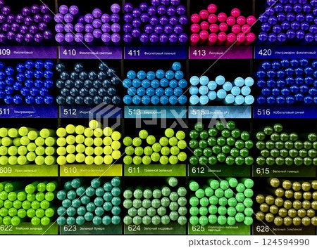 Multicolored Crayons Display in Organized Boxes 124594990