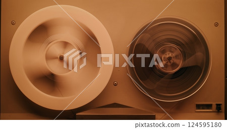 Retro Cassette Player in Neon Light: Audio Cassette Tape Playing Mixtape Songs Collection Retro Cassette Player in Neon Light: Audio Cassette Tape Playing Mixtape Songs Collection 124595180