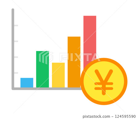 Bar graph and money 124595590