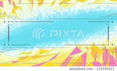 Cyberspace with polygon waves and borders - pop colors Cyberspace with polygon waves and borders - pop colors 124595621