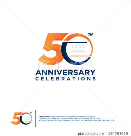 50th Anniversary logotype design flat style design template 124595639
