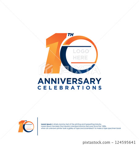 10th Anniversary logotype design flat style design template 124595641