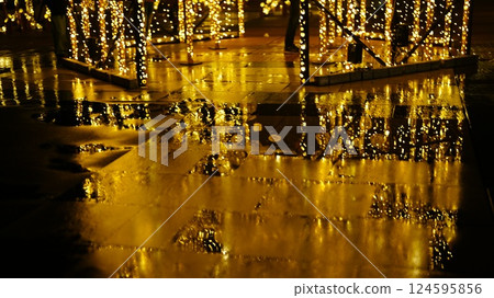 水面上倒映的燈飾是輝夜姬創造的雲海 124595856