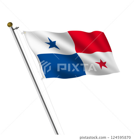 Panama flagpole with clipping path 124595870