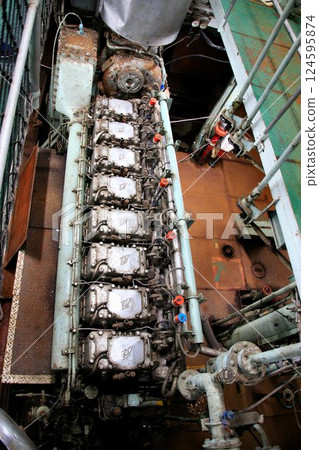The generator of the Tsugaru Maru II Ferry, the heart of the Aomori-Hakodate Ferry that crossed the straits and connected the two ships 124595874