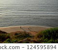Picturesque summer landscape of sea, coast and beach. Peaceful, calm evening 124595894