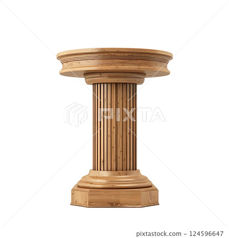 Oak podium isolated on white background, front view, cut-out, clipping path, transparent Oak podium isolated on white background, front view, cut-out, clipping path, transparent 124596647