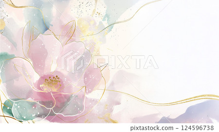 淡粉紅色花朵水彩插畫背景素材 淡粉紅色花朵水彩插畫背景素材 124596738