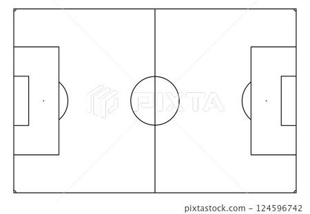 Tactical soccer field plan. Sport pitch playbook and line strategy. Flat vector illustration isolated on white background. Tactical soccer field plan. Sport pitch playbook and line strategy. Flat vector illustration isolated on white background. 124596742