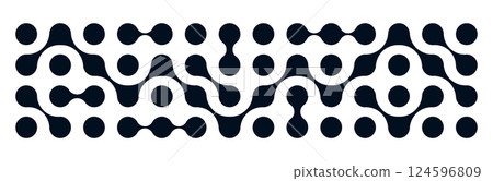 Metaball connect pattern. Abstract morphing shapes and organic fluid dots. Flat vector illustration isolated on white background. 124596809