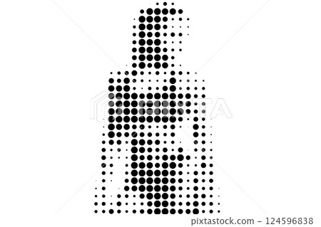 Halftone Silhouette of Woman in Black Dots Halftone Silhouette of Woman in Black Dots 124596838