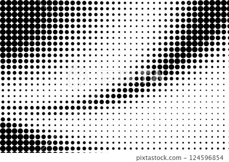 Dynamic Wave Halftone Pattern in Black and White 124596854
