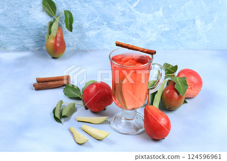 Autumn drink made from apple cider mulled wine. The concept of diet and weight loss. Apples help cleanse the body and reduce weight. Healthy eating, body detoxification Autumn drink made from apple cider mulled wine. The concept of diet and weight loss. Apples help cleanse the body and reduce weight. Healthy eating, body detoxification 124596961