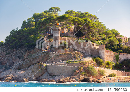 Medieval Vila Vella fortress in Tossa de Mar, Spain 124596980