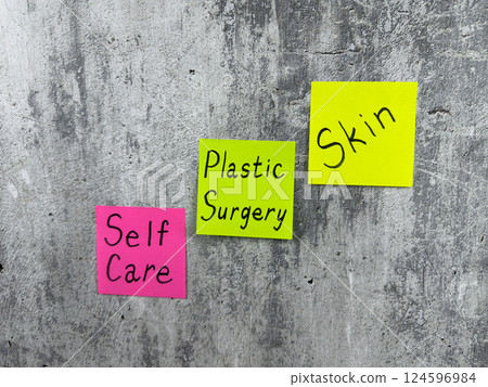 Complex concept with simple design showing importance of taking care of your body and skin. Reminder of plastic surgery intervention and poor skin condition to treat problem areas on body and face Complex concept with simple design showing importance of taking care of your body and skin. Reminder of plastic surgery intervention and poor skin condition to treat problem areas on body and face 124596984