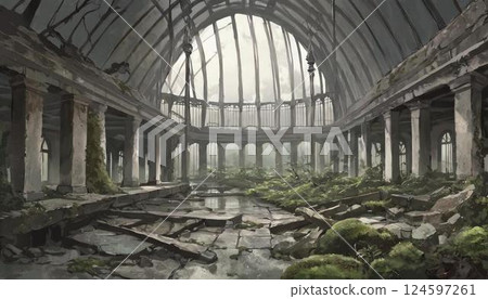 破舊的圓頂建築 124597261