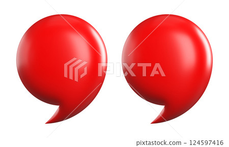 3d realistic quotation marks. Vector illustration 3d realistic quotation marks. Vector illustration 124597416