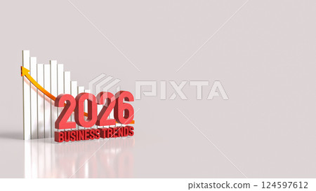 The Red business trend 2026 and chart for Business concept 3d Rendering. The Red business trend 2026 and chart for Business concept 3d Rendering. 124597612
