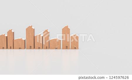 The House wood for property or real estate concept 3d Rendering. 124597626