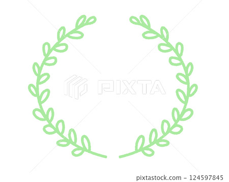 Hand-drawn cute laurel green frame Hand-drawn cute laurel green frame 124597845