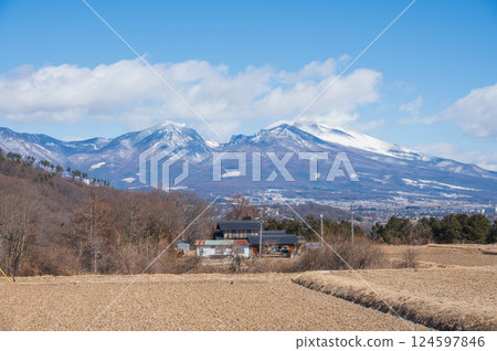 View of Mt. Asama and its foothills [Nagano Prefecture] 124597846