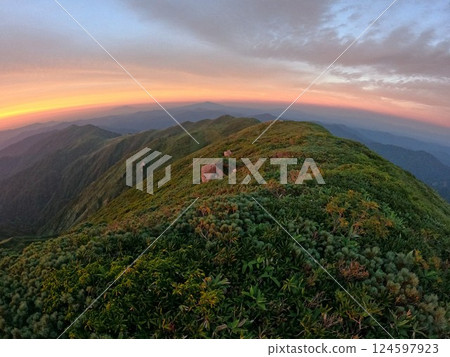 Sunset from the summit of Mt. Ito Sunset from the summit of Mt. Ito 124597923