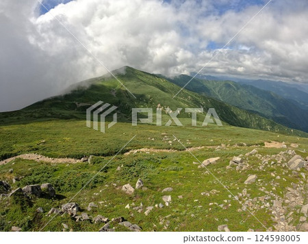 大朝日山至那賀山的山脊 124598005