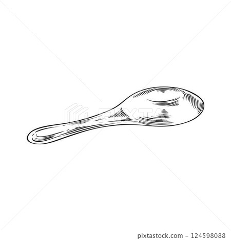 Fondue equipment vector ink sketch, engraved hand drawn stainless appliance, fondue cooking utensil to extinguish candle 124598088