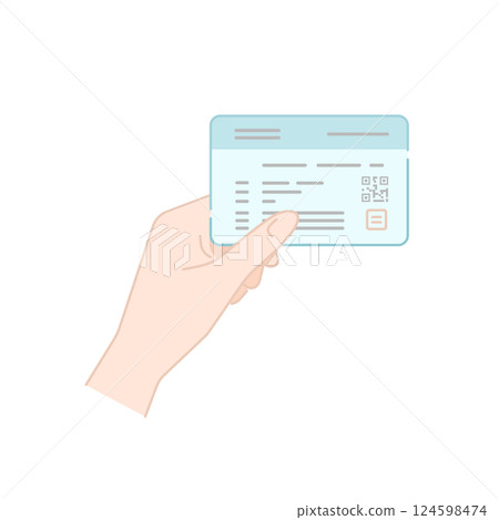 Vector illustration of presenting health insurance card (line drawing, flat) Vector illustration of presenting health insurance card (line drawing, flat) 124598474