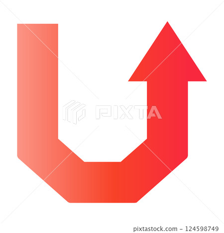 Stock Illustration: Stylish arrow with gradient that expresses repetition Business Simple 124598749