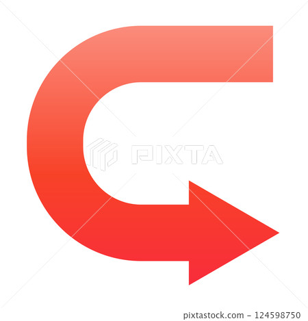Stock Illustration: Stylish arrow with gradient that expresses repetition Business Simple 124598750