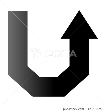 Stock Illustration: Stylish arrow with gradient that expresses repetition Business Simple 124598753