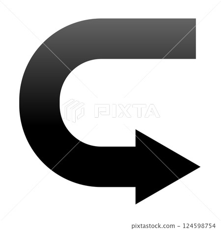 Stock Illustration: Stylish arrow with gradient that expresses repetition Business Simple 124598754