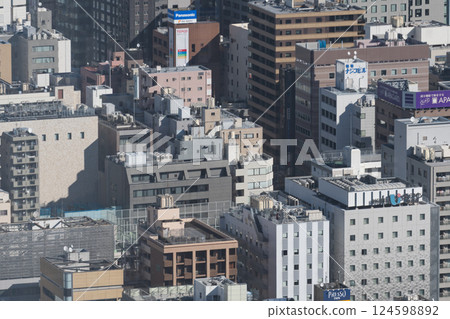Scenery in the center of the city seen from a skyscraper 124598892