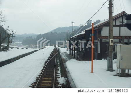 Scenery from the train window on the Kishikawa Line at Izumo-Yatsushiro Station Scenery from the train window on the Kishikawa Line at Izumo-Yatsushiro Station 124599353