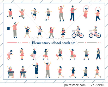 Elementary school student character set 124599900