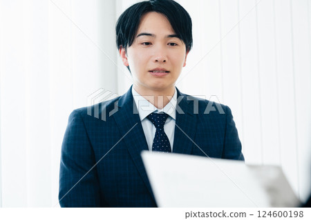 Businessman getting nervous during an interview 124600198