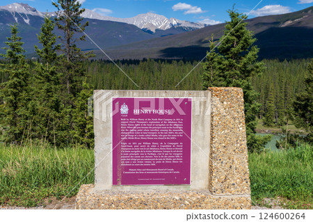 Jasper, Alberta, Canada. Monument of Henry House National Historic Site in Jasper National Park. 124600264