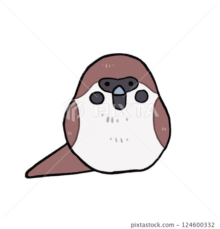 Deformed sparrow illustration Deformed sparrow illustration 124600332