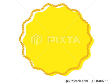 Crayon-style fluffy frame/yellow 124600766