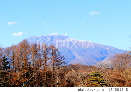 十二月的淺間山、信州山脈、信州自然 124601348