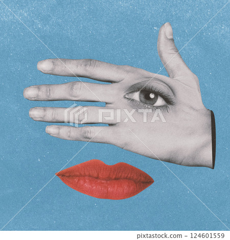 Woman face surreal collage 124601559