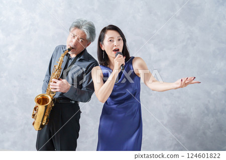 Jazz saxophone player and singer 124601822