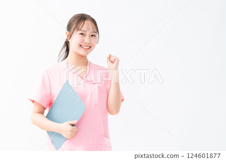Health care worker of Guts pose Health care worker of Guts pose 124601877