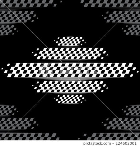 Racing checkered frame white pattern 124602001